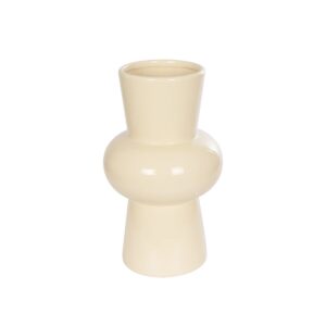 GloboStar® Artificial Garden DESERT 21258 Διακοσμητικό Κεραμικό Βάζo Μπεζ Π14 x Μ14 x Υ25 cm