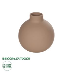 GloboStar® Artificial Garden MAURITIUS 21259 Διακοσμητικό Κεραμικό Βάζo ΚαφέΠ12 x Μ12 x Υ14 cm