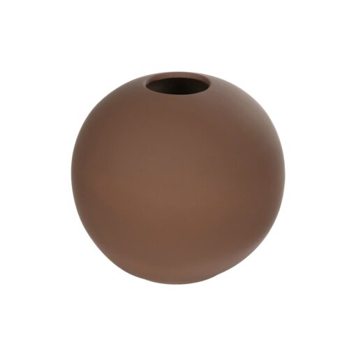 GloboStar® Artificial Garden SANUR 21261 Διακοσμητικό Κεραμικό Βάζo Καφέ Π22 x Μ22 x Υ20cm