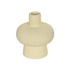 GloboStar® Artificial Garden ICEBERG 21263 Διακοσμητικό Κεραμικό Βάζo Μπεζ Π17 x Μ17 x Υ20cm