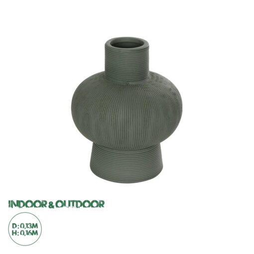 GloboStar® Artificial Garden MALACHITE 21264 Διακοσμητικό Κεραμικό Βάζo Πράσινο Π13 x Μ13 x Υ16cm