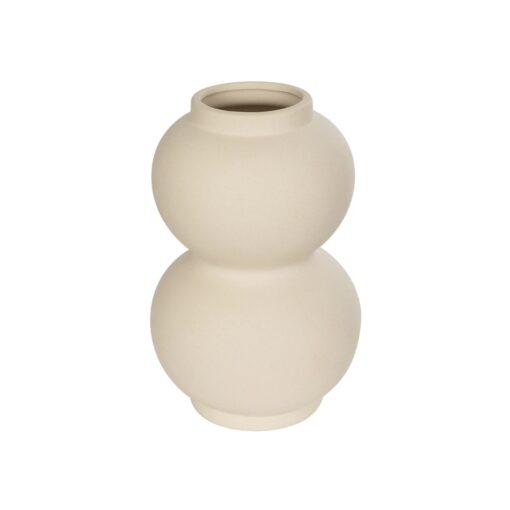 GloboStar® Artificial Garden PEARL 21265 Διακοσμητικό Κεραμικό Βάζo Μπεζ Π13 x Μ13 x Υ21cm