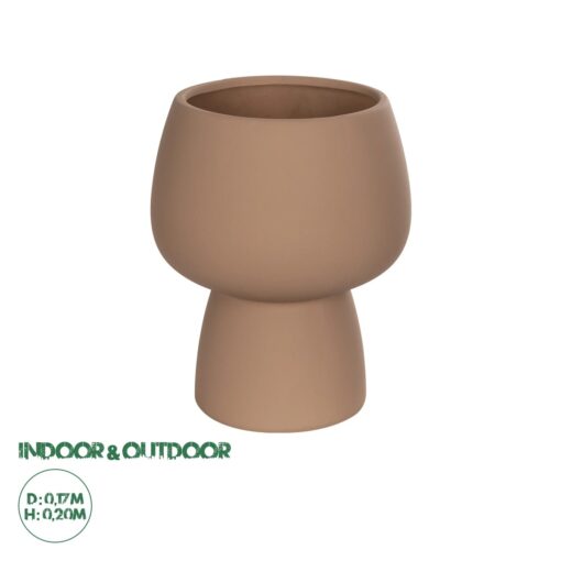 GloboStar® Artificial Garden AMBER 21269 Διακοσμητικό Κεραμικό Βάζo Καφέ Π17 x Μ17 x Υ20cm