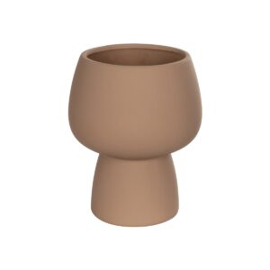 GloboStar® Artificial Garden AMBER 21269 Διακοσμητικό Κεραμικό Βάζo Καφέ Π17 x Μ17 x Υ20cm
