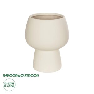 GloboStar® Artificial Garden MOREA 21270 Διακοσμητικό Κεραμικό Βάζo Μπεζ Π17 x Μ17 x Υ20cm