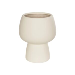 GloboStar® Artificial Garden MOREA 21270 Διακοσμητικό Κεραμικό Βάζo Μπεζ Π17 x Μ17 x Υ20cm