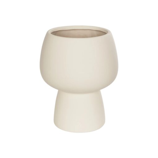 GloboStar® Artificial Garden MOREA 21270 Διακοσμητικό Κεραμικό Βάζo Μπεζ Π17 x Μ17 x Υ20cm