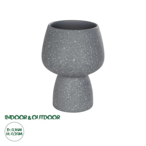 GloboStar® Artificial Garden SAMUI 21271 Διακοσμητικό Κεραμικό Βάζo Γκρι Π16 x Μ16 x Υ20cm