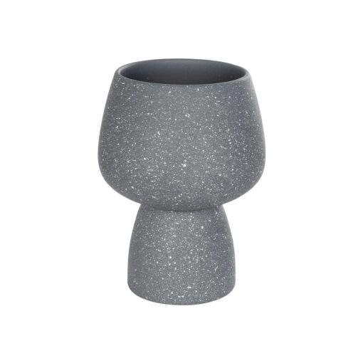 GloboStar® Artificial Garden SAMUI 21271 Διακοσμητικό Κεραμικό Βάζo Γκρι Π16 x Μ16 x Υ20cm