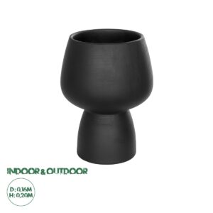 GloboStar® Artificial Garden CAMERON 21272 Διακοσμητικό Κεραμικό Βάζo Μαύρο Π16 x Μ16 x Υ20cm