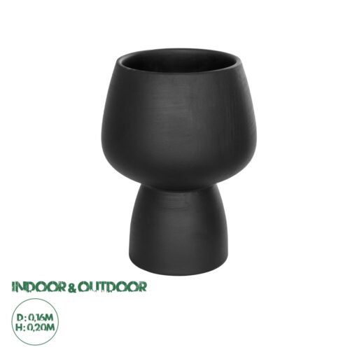 GloboStar® Artificial Garden CAMERON 21272 Διακοσμητικό Κεραμικό Βάζo Μαύρο Π16 x Μ16 x Υ20cm