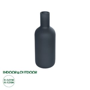 GloboStar® Artificial Garden MYSTIQUE 21275 Διακοσμητικό Κεραμικό Βάζo Γκρι Π7 x Μ7 x Υ20cm