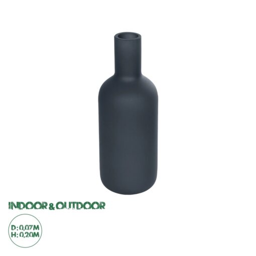 GloboStar® Artificial Garden MYSTIQUE 21275 Διακοσμητικό Κεραμικό Βάζo Γκρι Π7 x Μ7 x Υ20cm