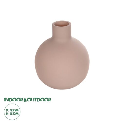 GloboStar® Artificial Garden OAHU 21277 Διακοσμητικό Κεραμικό Βάζo Ροζ Π10 x Μ10 x Υ12cm