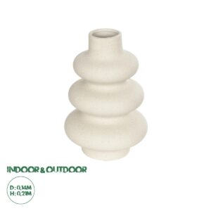 GloboStar® Artificial Garden THAILAND 21278 Διακοσμητικό Κεραμικό Βάζo Μπεζ Π14 x Μ14 x Υ21cm