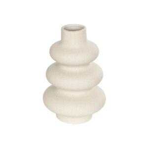 GloboStar® Artificial Garden THAILAND 21278 Διακοσμητικό Κεραμικό Βάζo Μπεζ Π14 x Μ14 x Υ21cm