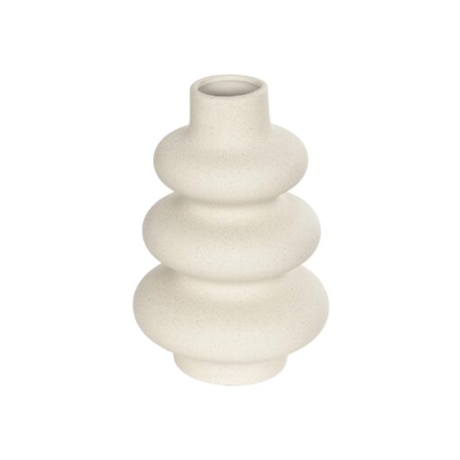 GloboStar® Artificial Garden THAILAND 21278 Διακοσμητικό Κεραμικό Βάζo Μπεζ Π14 x Μ14 x Υ21cm