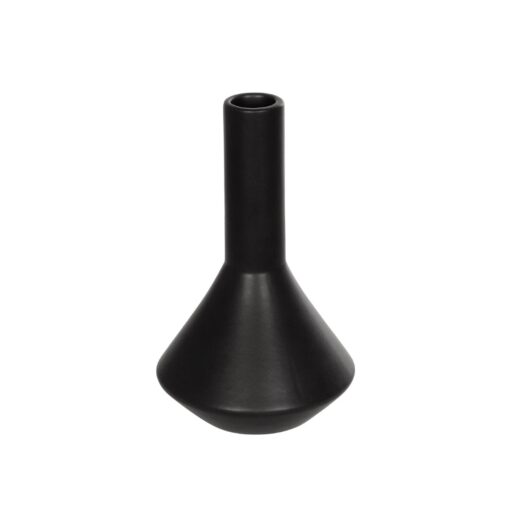 GloboStar® Artificial Garden CANNOLI 21280 Διακοσμητικό Κεραμικό Βάζo Μαύρο Π13 x Μ13 x Υ20cm