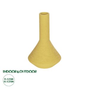 GloboStar® Artificial Garden GRENADA 21281 Διακοσμητικό Κεραμικό Βάζo Κίτρινο Π13 x Μ13 x Υ20cm