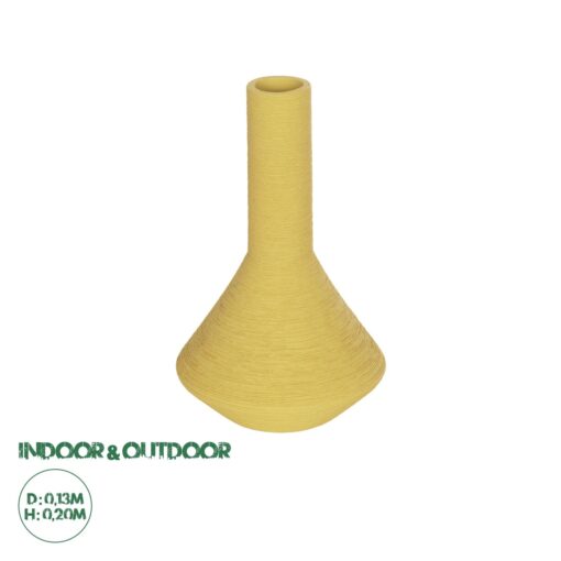GloboStar® Artificial Garden GRENADA 21281 Διακοσμητικό Κεραμικό Βάζo Κίτρινο Π13 x Μ13 x Υ20cm