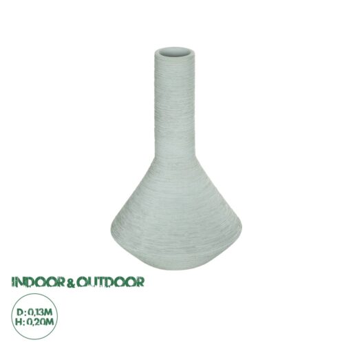 GloboStar® Artificial Garden TANAH 21282 Διακοσμητικό Κεραμικό Βάζo Γκρι Π13 x Μ13 x Υ20cm