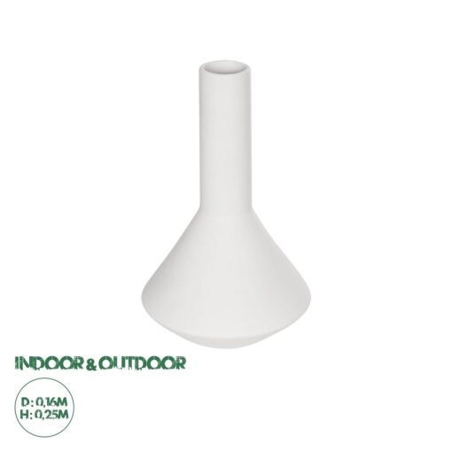 GloboStar® Artificial Garden ARMENINVILLE 21283 Διακοσμητικό Κεραμικό Βάζo Λευκό Π16 x Μ16 x Υ25cm
