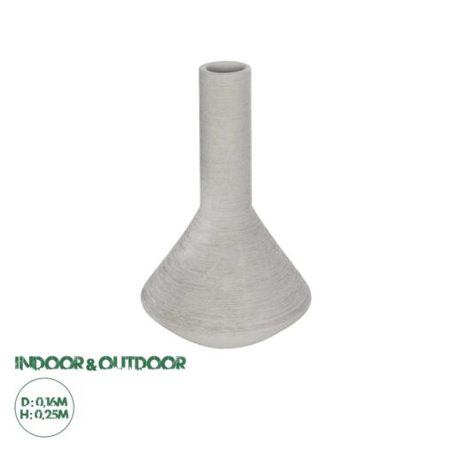 GloboStar® Artificial Garden BARBADOS 21284 Διακοσμητικό Κεραμικό Βάζo Γκρι Π16 x Μ16 x Υ25cm