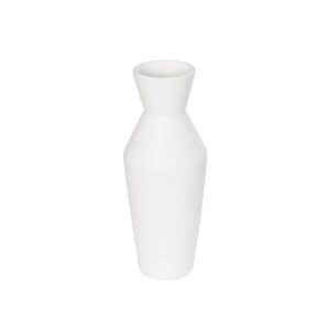 GloboStar® Artificial Garden MALVINA 21285 Διακοσμητικό Κεραμικό Βάζo Λευκό Π10 x Μ10 x Υ24cm