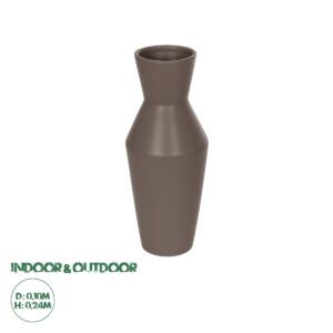 GloboStar® Artificial Garden UNIQUE 21286 Διακοσμητικό Κεραμικό Βάζo Καφέ Π10 x Μ10 x Υ24cm