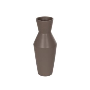 GloboStar® Artificial Garden UNIQUE 21286 Διακοσμητικό Κεραμικό Βάζo Καφέ Π10 x Μ10 x Υ24cm