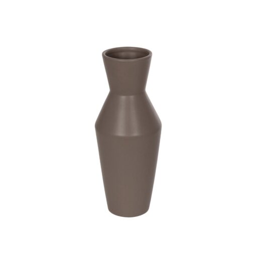 GloboStar® Artificial Garden UNIQUE 21286 Διακοσμητικό Κεραμικό Βάζo Καφέ Π10 x Μ10 x Υ24cm