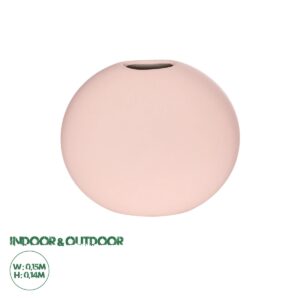 GloboStar® Artificial Garden SICILY 21289 Διακοσμητικό Κεραμικό Βάζo Ροζ Π15 x Μ15 x Υ14cm