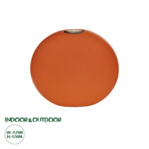 GloboStar® Artificial Garden CINNAMON 21291 Διακοσμητικό Κεραμικό Βάζo Πορτοκαλί Π15 x Μ15 x Υ14cm