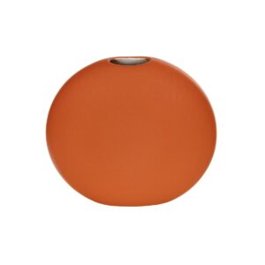 GloboStar® Artificial Garden CINNAMON 21291 Διακοσμητικό Κεραμικό Βάζo Πορτοκαλί Π15 x Μ15 x Υ14cm