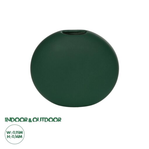 GloboStar® Artificial Garden MENORCA 21292 Διακοσμητικό Κεραμικό Βάζo Πράσινο Π15 x Μ15 x Υ14cm