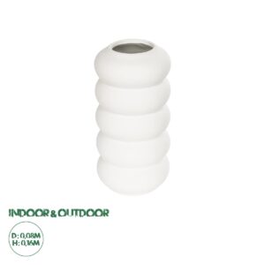 GloboStar® Artificial Garden NOUVEAU 21293 Διακοσμητικό Κεραμικό Βάζo Λευκό Π8 x Μ8 x Υ16cm