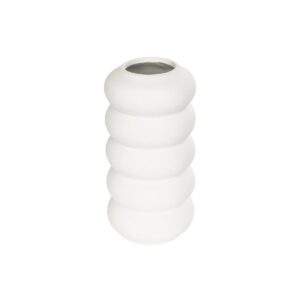 GloboStar® Artificial Garden NOUVEAU 21293 Διακοσμητικό Κεραμικό Βάζo Λευκό Π8 x Μ8 x Υ16cm