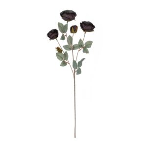 GloboStar® Artificial Garden PURPLE BRANCH 21301 Τεχνητό Διακοσμητικό Κλαδί Τριαντάφυλλα Μωβ Y60cm