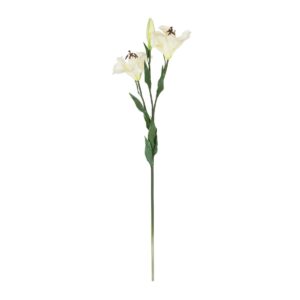 GloboStar® Artificial Garden WHITE LILY BRANCH 21310 Τεχνητό Διακοσμητικό Κλαδί Λευκό Κρίνο Y90cm