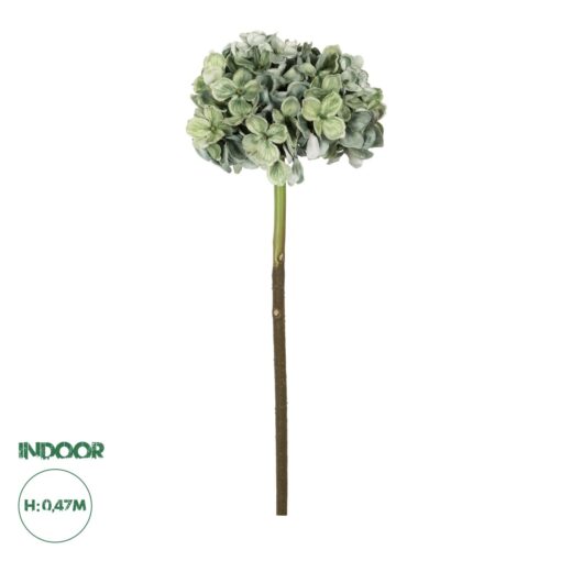 GloboStar® Artificial Garden GREEN HYDRANGEA BRANCH 21316 Τεχνητό Διακοσμητικό Κλαδί Πράσινη Ορτανσία Y47cm