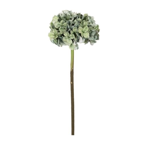 GloboStar® Artificial Garden GREEN HYDRANGEA BRANCH 21316 Τεχνητό Διακοσμητικό Κλαδί Πράσινη Ορτανσία Y47cm
