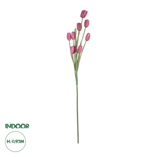 GloboStar® Artificial Garden PINK TULIP BRANCH 21319 Τεχνητό Διακοσμητικό Κλαδί Ροζ Τουλίπα Y92cm