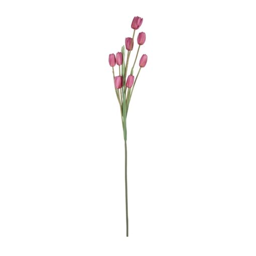 GloboStar® Artificial Garden PINK TULIP BRANCH 21319 Τεχνητό Διακοσμητικό Κλαδί Ροζ Τουλίπα Y92cm