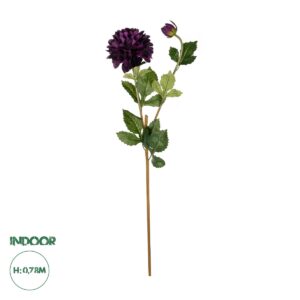 GloboStar® Artificial Garden PURPLE DHALIA BRANCH 21323 Τεχνητό Διακοσμητικό Μωβ Κλαδί Ντάλια Y78cm