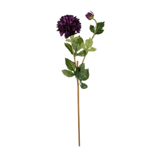 GloboStar® Artificial Garden PURPLE DHALIA BRANCH 21323 Τεχνητό Διακοσμητικό Μωβ Κλαδί Ντάλια Y78cm