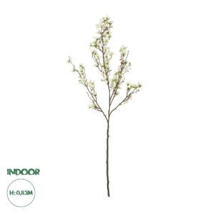 GloboStar® Artificial Garden WHITE FORSYTHIA BRANCH 21326 Τεχνητό Διακοσμητικό Λευκό Κλαδί Φορσύθιας Y83cm