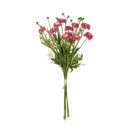 GloboStar® Artificial Garden PINK CHRYSANTHEMUM BOUQUET 21328 Τεχνητό Διακοσμητικό Μπουκέτο Ροζ Χρυσάνθεμο Y50cm