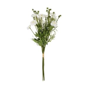 GloboStar® Artificial Garden WHITE CHRYSANTHEMUM BOUQUET 21330 Τεχνητό Διακοσμητικό Μπουκέτο Λευκό Χρυσάνθεμο Y50cm