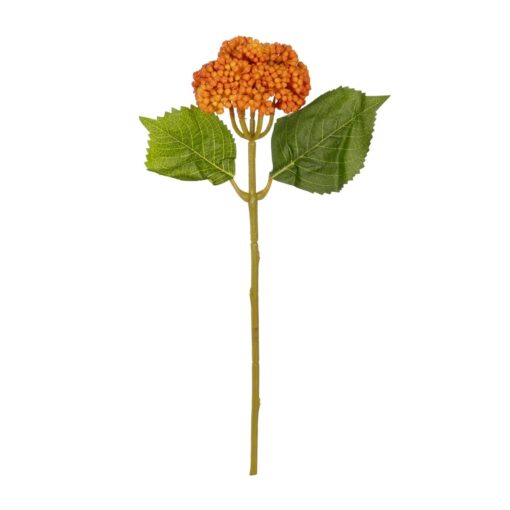 GloboStar® Artificial Garden ORANGE SEDUM BRANCH 21338 Τεχνητό Διακοσμητικό Κλαδί Πορτοκαλί Σέδο Y38cm