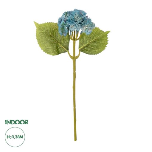 GloboStar® Artificial Garden SKY BLUE SEDUM BRANCH 21343 Τεχνητό Διακοσμητικό Κλαδί Γαλάζιο Σέδο Y38cm